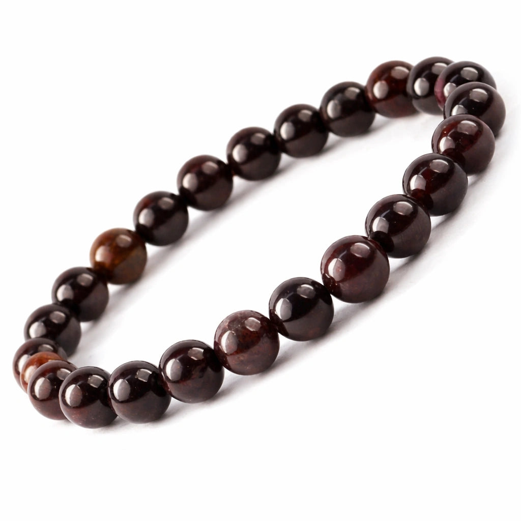 Natural Red Garnet Certified Gemstone Bracelet – For Prosperity, Emotional Healing, Heart Chakra & Positive Growth