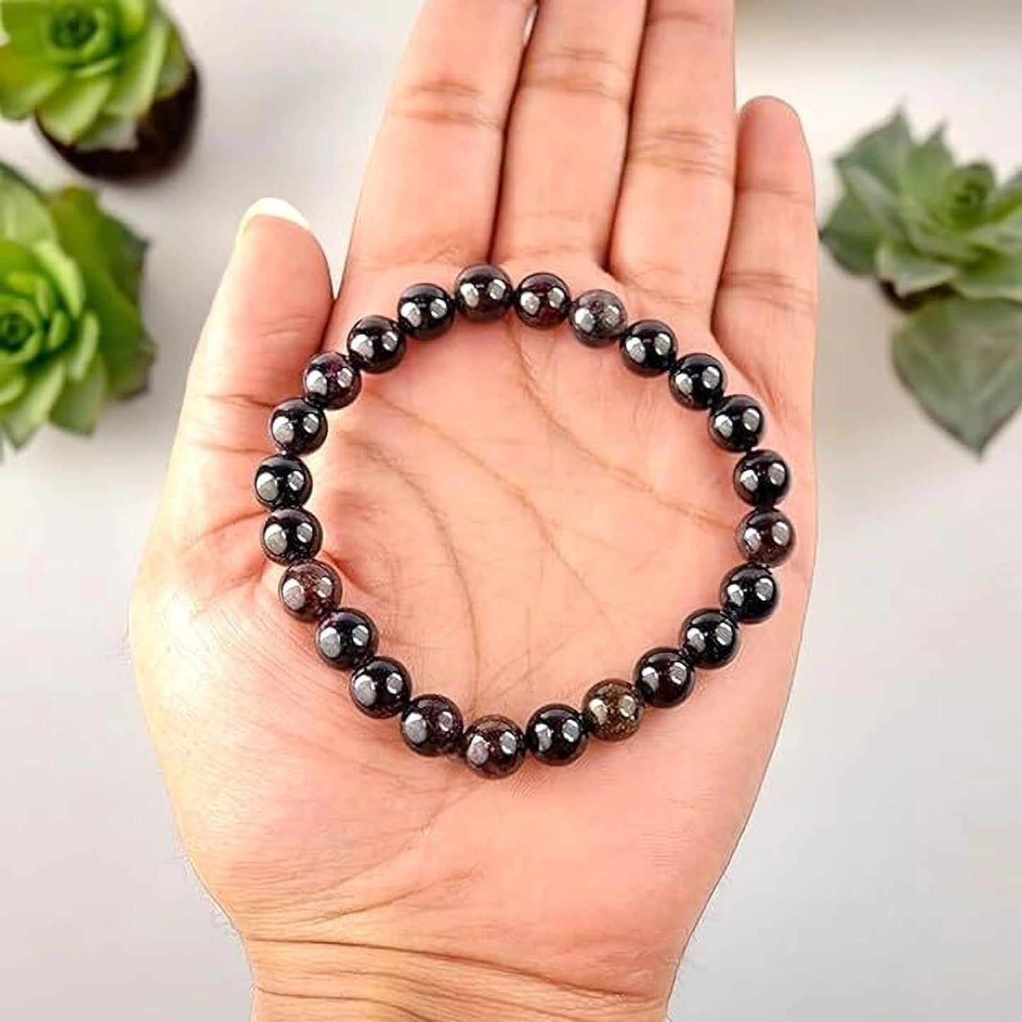 Natural Red Garnet Certified Gemstone Bracelet – For Prosperity, Emotional Healing, Heart Chakra & Positive Growth