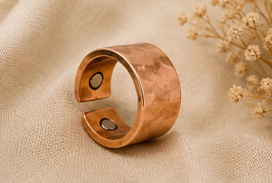 Nature Heal Heritage Hammered Adjustable Pure Copper Ring for Men & Women | Ayurvedic Wellness Jewelery
