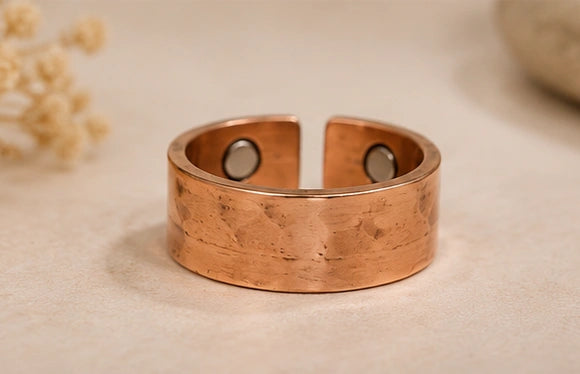 Nature Heal Heritage Hammered Adjustable Pure Copper Ring for Men & Women | Ayurvedic Wellness Jewelery