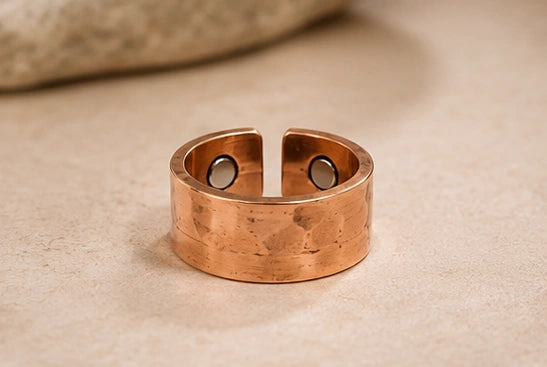 Nature Heal Heritage Hammered Adjustable Pure Copper Ring for Men & Women | Ayurvedic Wellness Jewelery