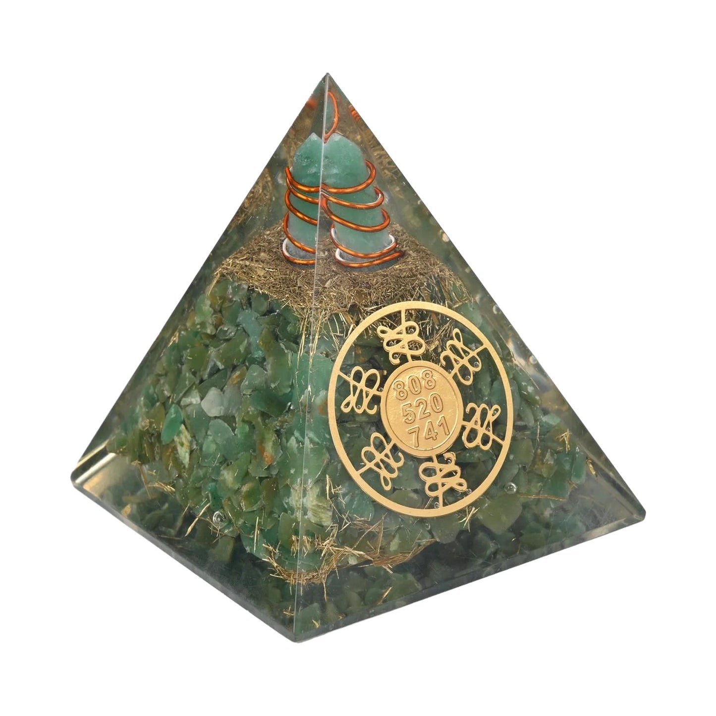 Jade crystal pyramid for abundance