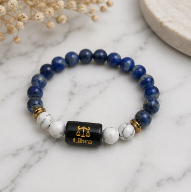 Libra Zodiac Gemstone Bracelet | Certified Natural Crystal Bracelet for Balance, Harmony & Prosperity