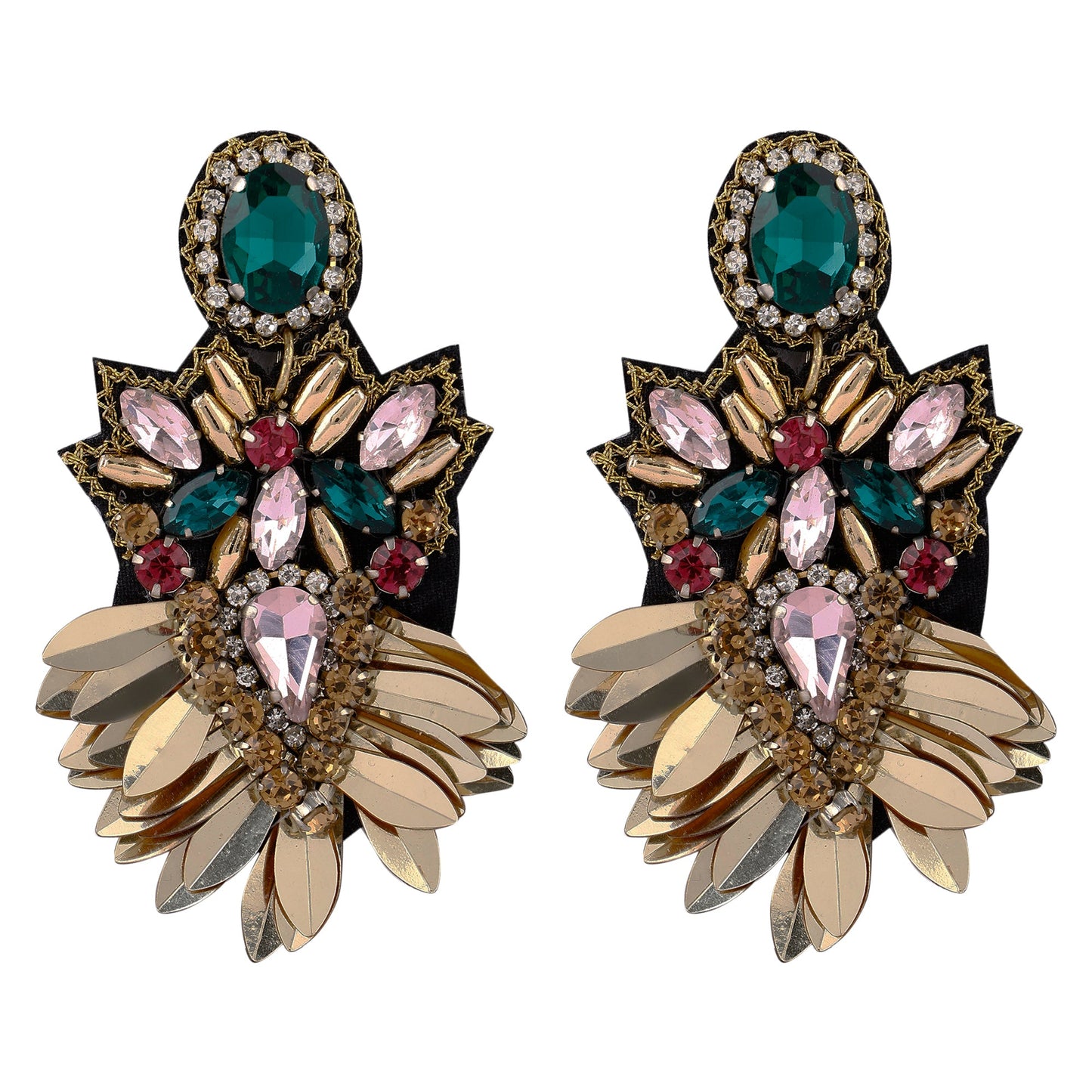 Luxury Gold-Tone Earrings with Sparkling Crystals