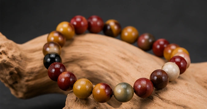 Certified Mookaite Jasper Stone Bracelet for Grounding, Healing & Emotional Strength