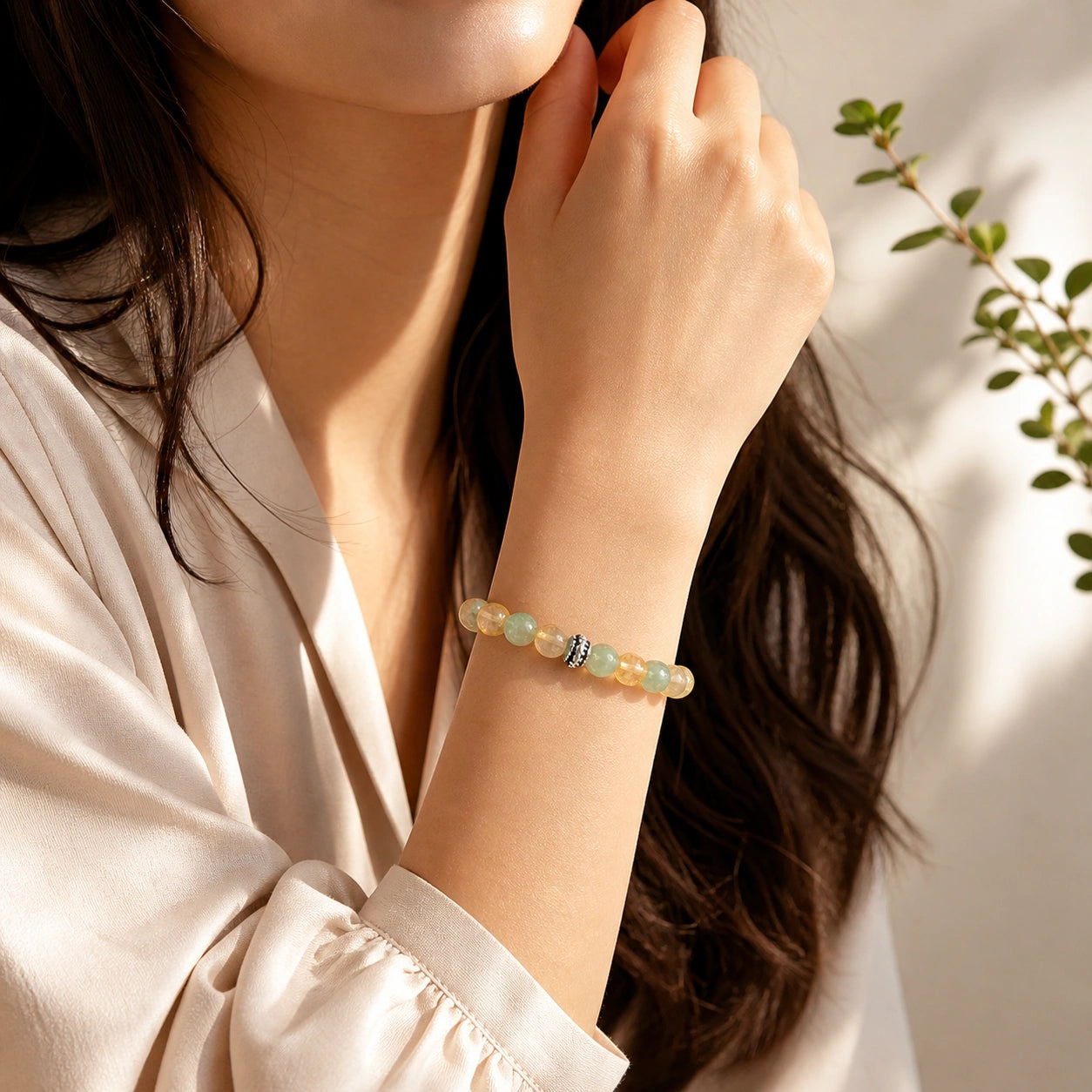 Natural Aventurine and Citrine Bracelet – Abundance, Success & Positive Energy