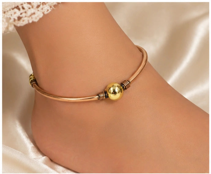 Natural Copper Anklet – Healing Leg Bracelet for Energy Balance & Wellness
