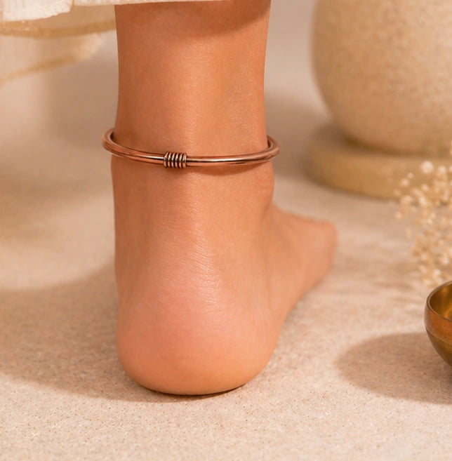 Natural Copper Anklet – Healing Payal for Energy Balance & Wellness