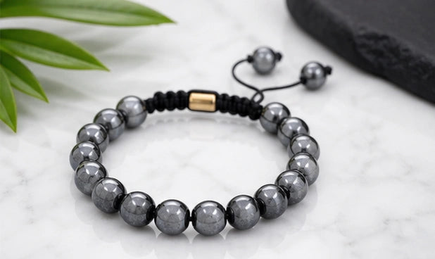 Natural Hematite Bracelet – Stress Relief, Emotional Balance & Clarity