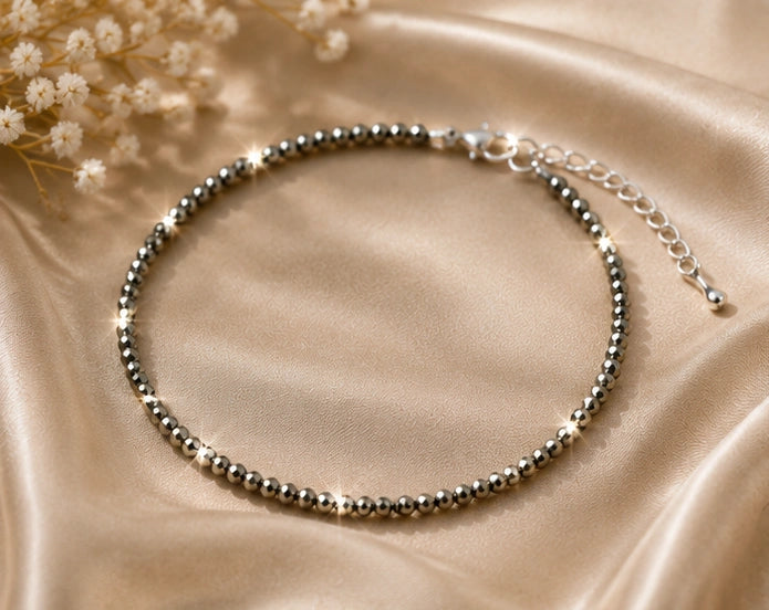 Natural Pyrite Anklet for Wealth Attraction
