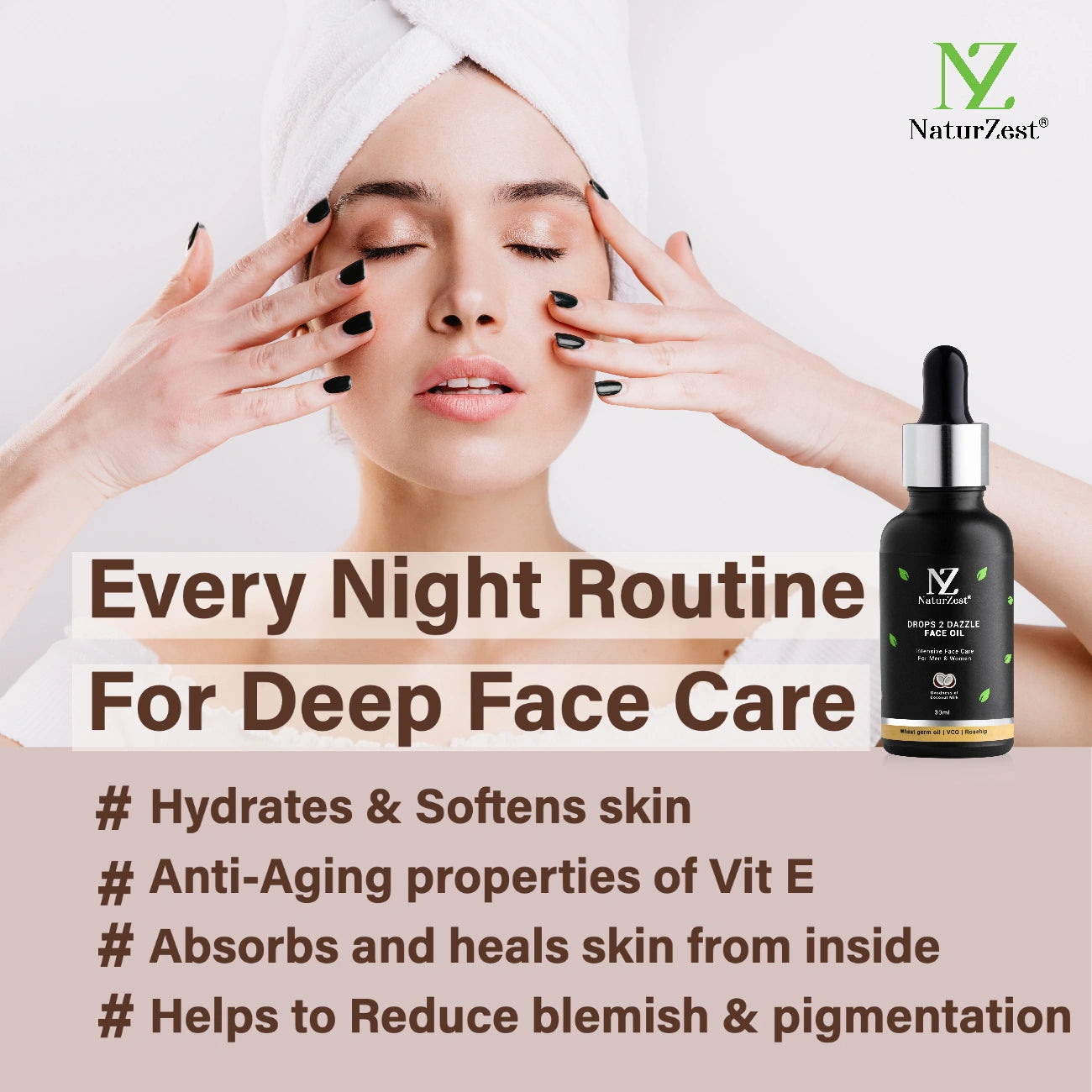 NaturZest Scrubs - Scrub, Body massage oil, Drops 2 Dazzle Face Oil, Rose Water Mist & Moisturizing Body