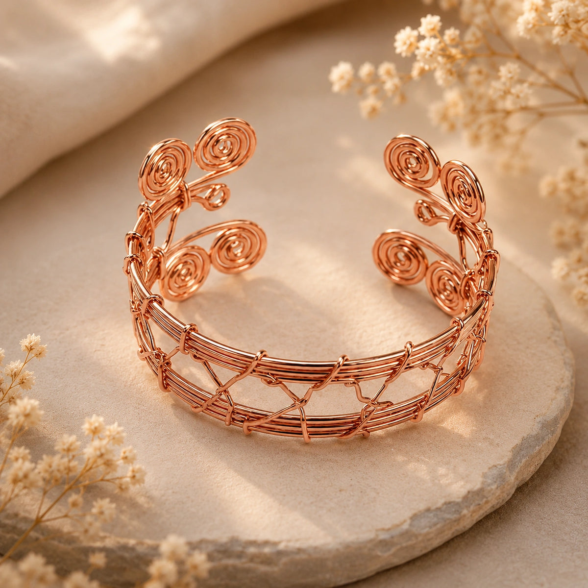 Premium Copper Kada carved copper bracelet for women