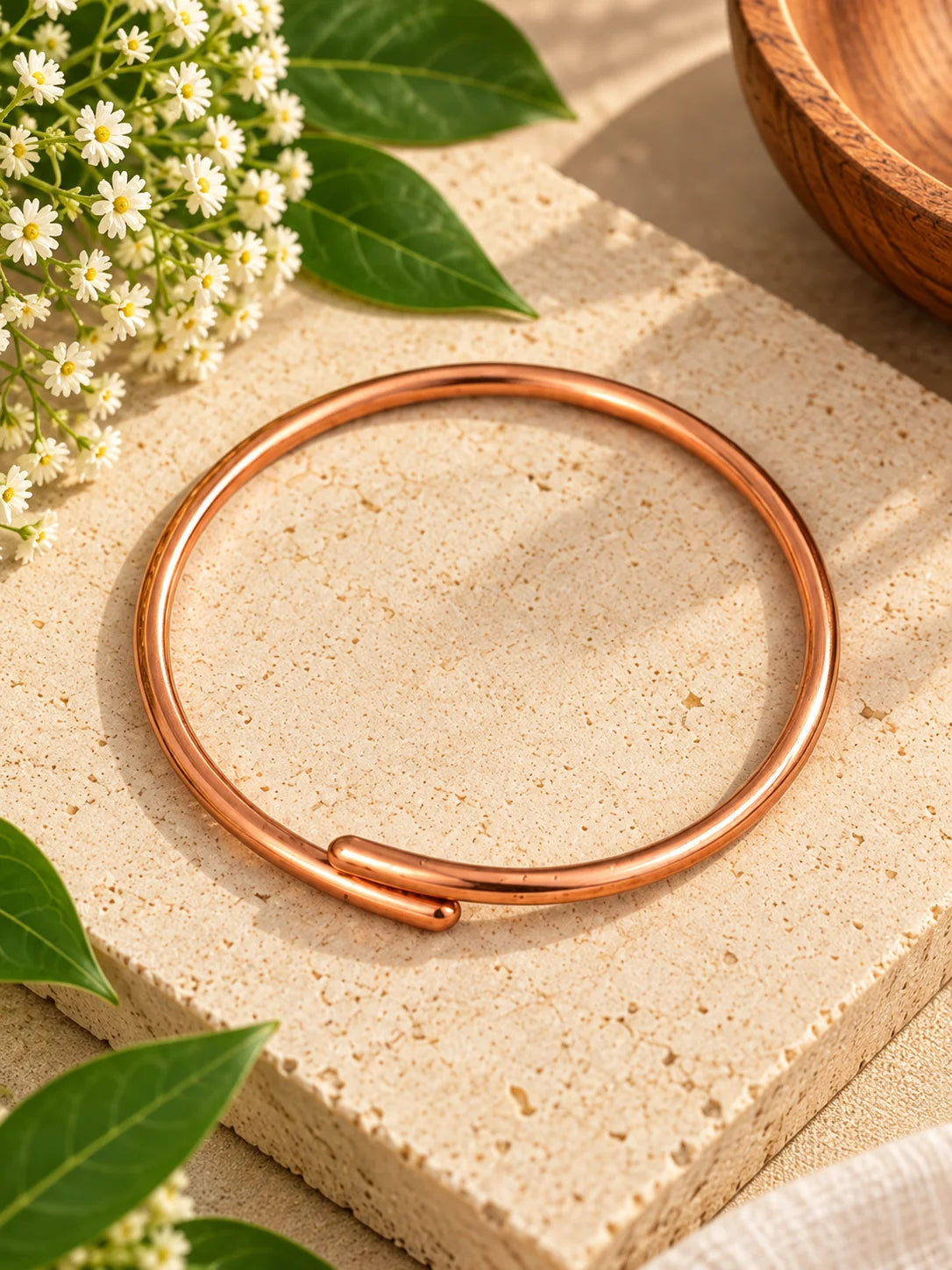 Pure Copper Anklet & Armlet product photographed with accessories
