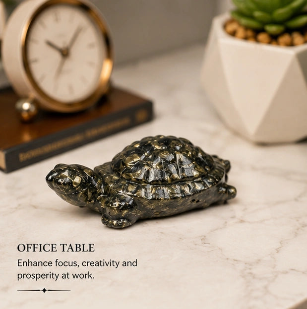 Pyrite Crystal Turtle for Home