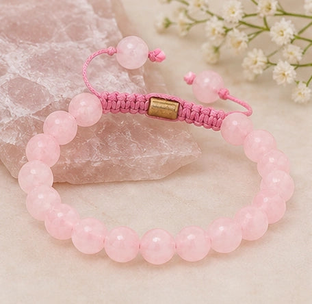 Rose Quartz Crystal Bracelet for Men & Women – Love & Positivity Stone