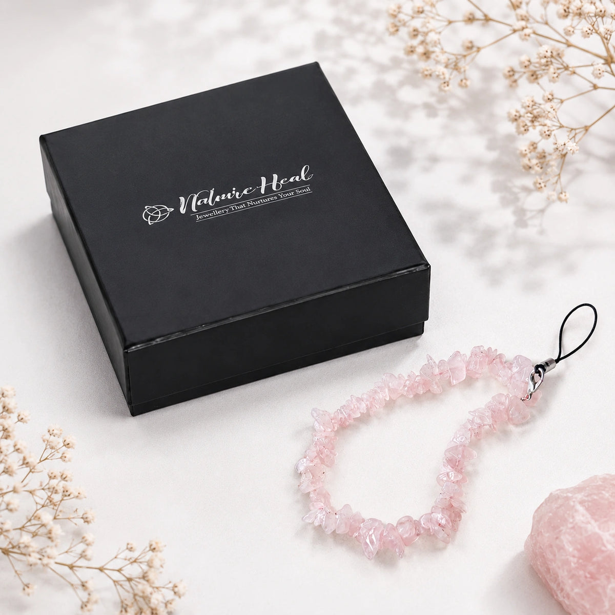 Rose Quartz Crystal Mobile Charm for Love