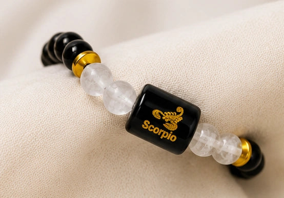 Scorpio Zodiac Gemstone Bracelet | Certified Natural Crystal Bracelet for Strength, Protection, Intuition & Success
