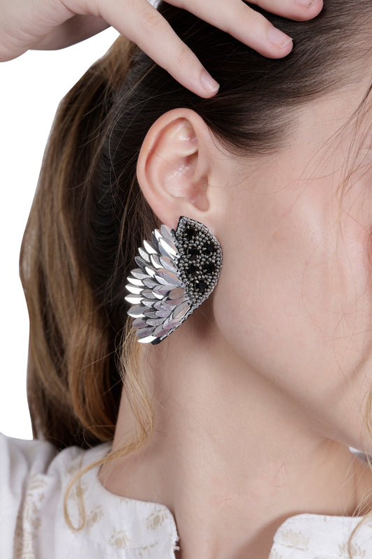 Sterling Silver Angel Wing Earrings for Women