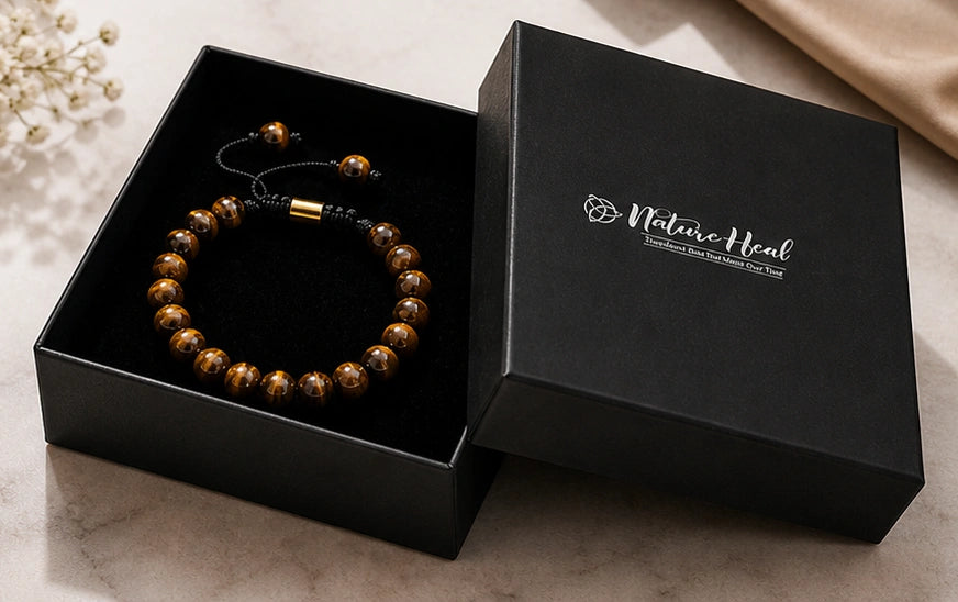 Tiger Eye Bead Bracelet – Protection Crystal for Wealth & Success