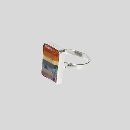 Seven Chakra Adjustable Certified Gemstone Ring
