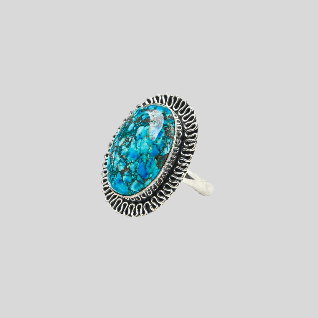 Certified Turquoise Adjustable Ring for Healing & Positive Energy
