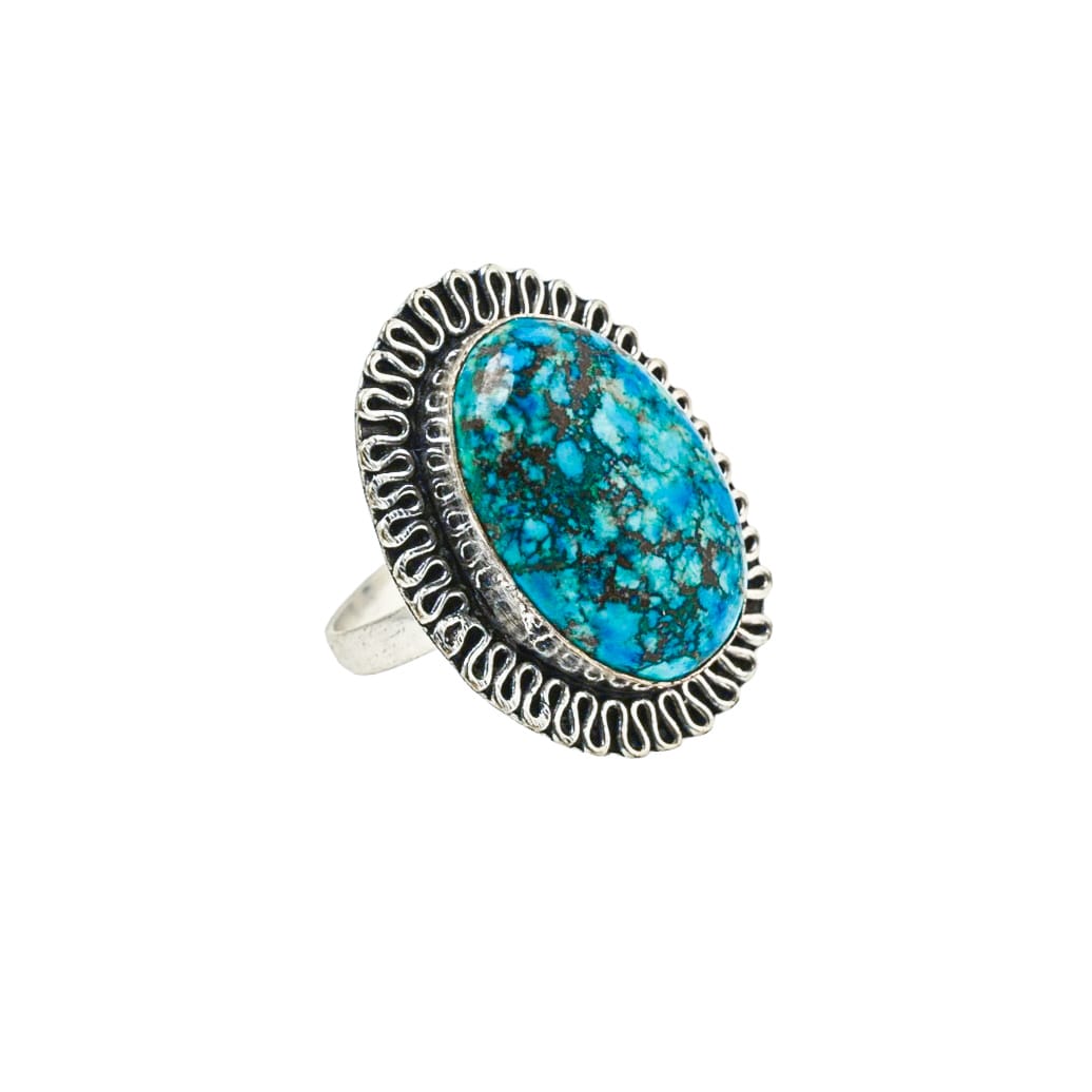 Certified Turquoise Adjustable Ring for Healing & Positive Energy