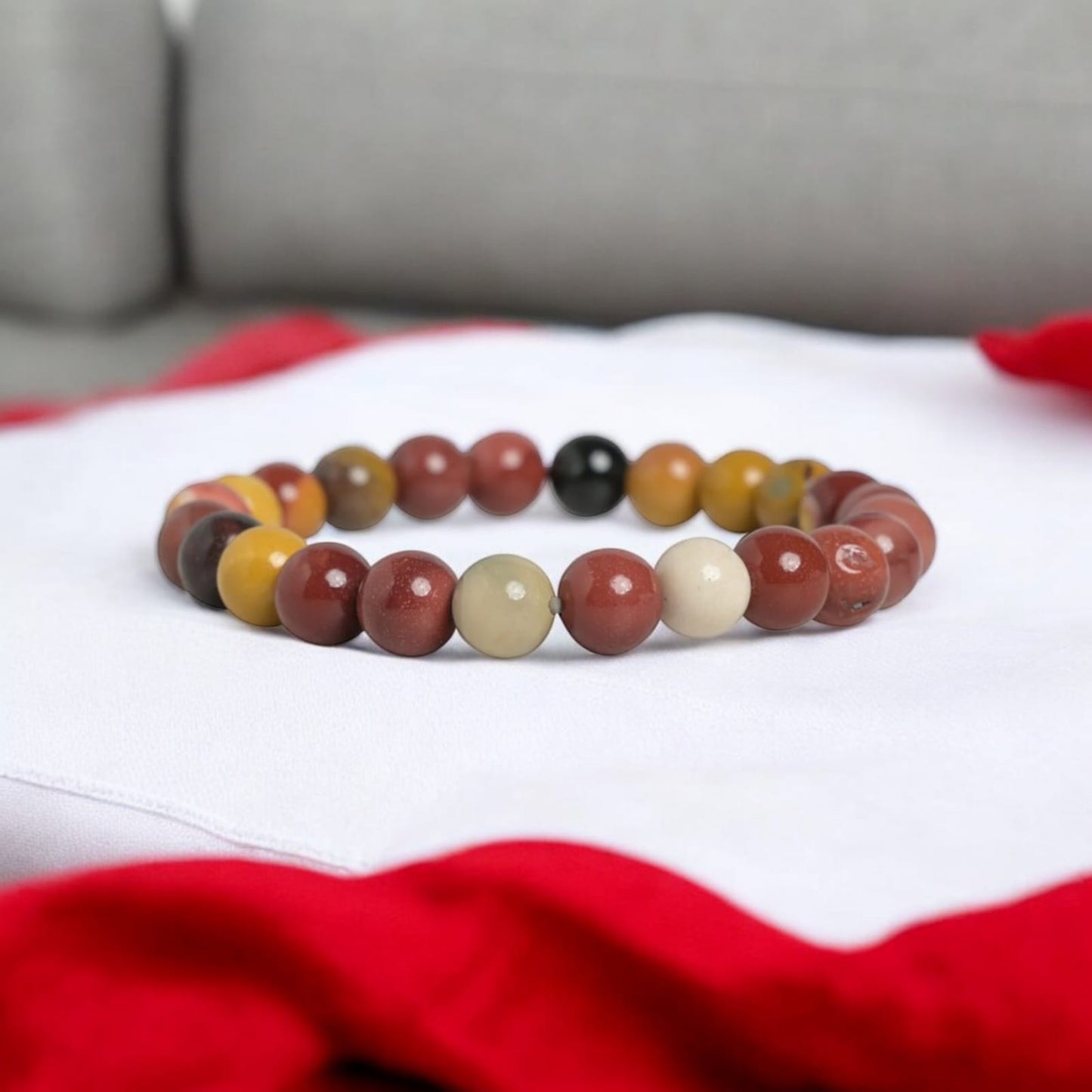 Certified Mookaite Jasper Stone Bracelet for Grounding & Healing