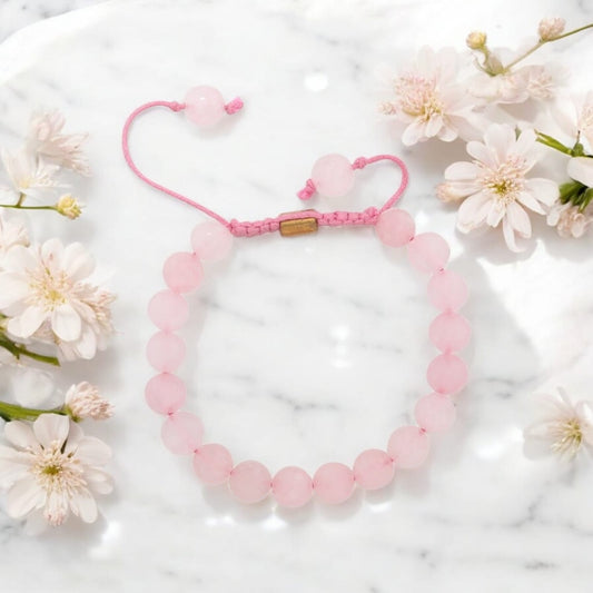 Real Rose Quartz Stone Certified Gemstone Bracelet