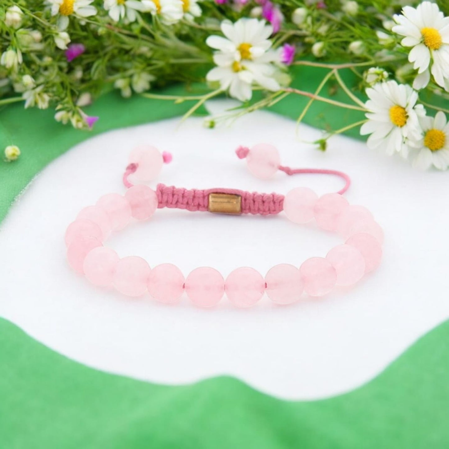 Real Rose Quartz Stone Certified Gemstone Bracelet