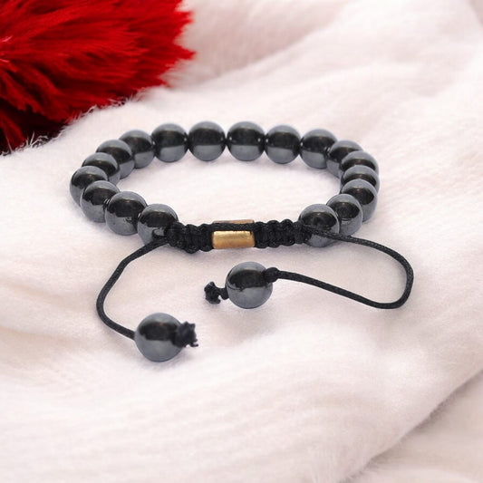 Natural Hematite Stone Bracelet for Strength & Grounding Energy