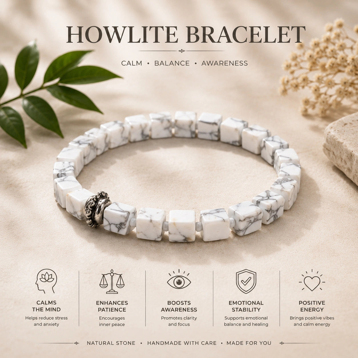 White Howlite Bracelet
