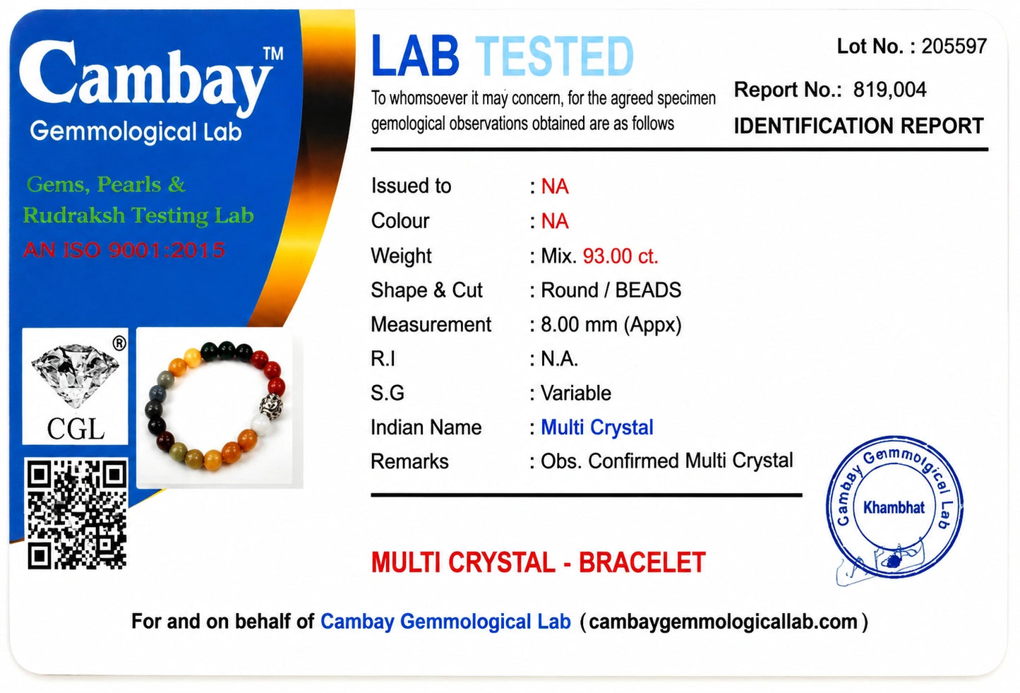 certified nav graha bracelet India