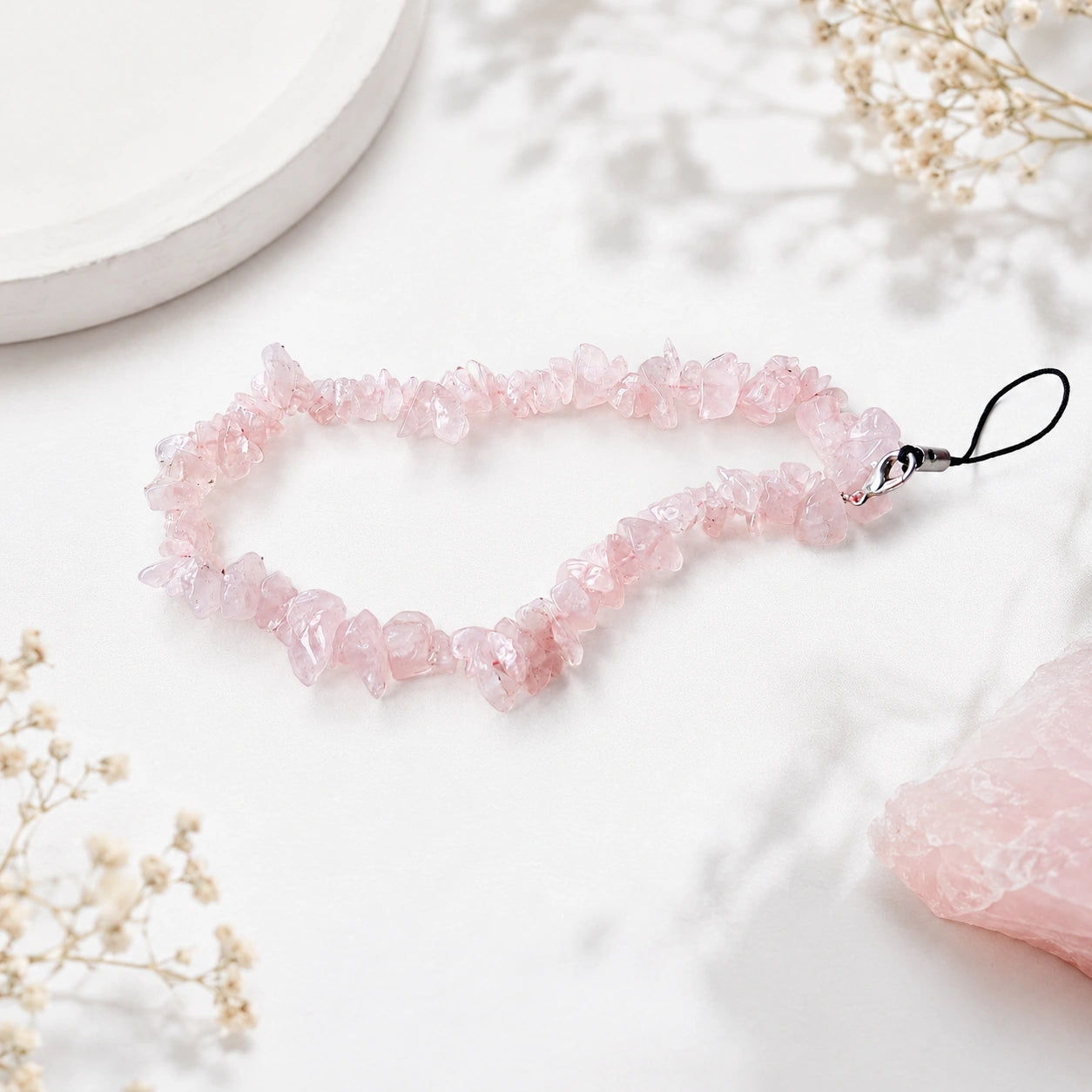 Rose Quartz Mobile Charm for Love, Healing & Positivity