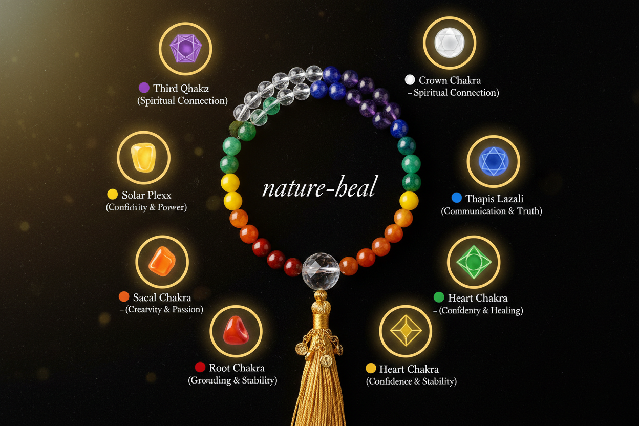 seven chakra crystal mala